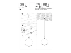 Sollux Lighting Lámpara Suspendida^Sollux BALL - 1 colgante de techo con cúpula de vidrio claro , cromo, E27 Verde