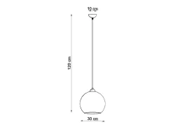 Clearance Sollux Lighting Sollux BALL - 1 lámpara colgante de techo con domo de vidrio , cromo, E27 Rojo