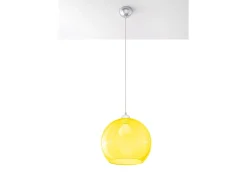 Sollux Lighting Lámpara Suspendida^Sollux BALL - 1 lámpara colgante de techo con cúpula de vidrio , cromo, E27 Amarillo