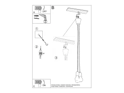 Sollux Lighting Sollux DIEGO - Lámpara colgante de techo con 3 luces Verde