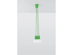 Sollux Lighting Sollux DIEGO - Lámpara colgante de techo con 3 luces Verde