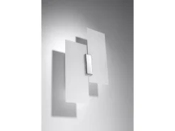 Sollux FABIANO - Aplique de pared 2 luces Blanco, Cromado, E27