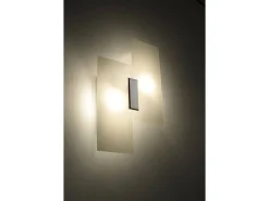 Sollux FABIANO - Aplique de pared 2 luces Blanco, Cromado, E27