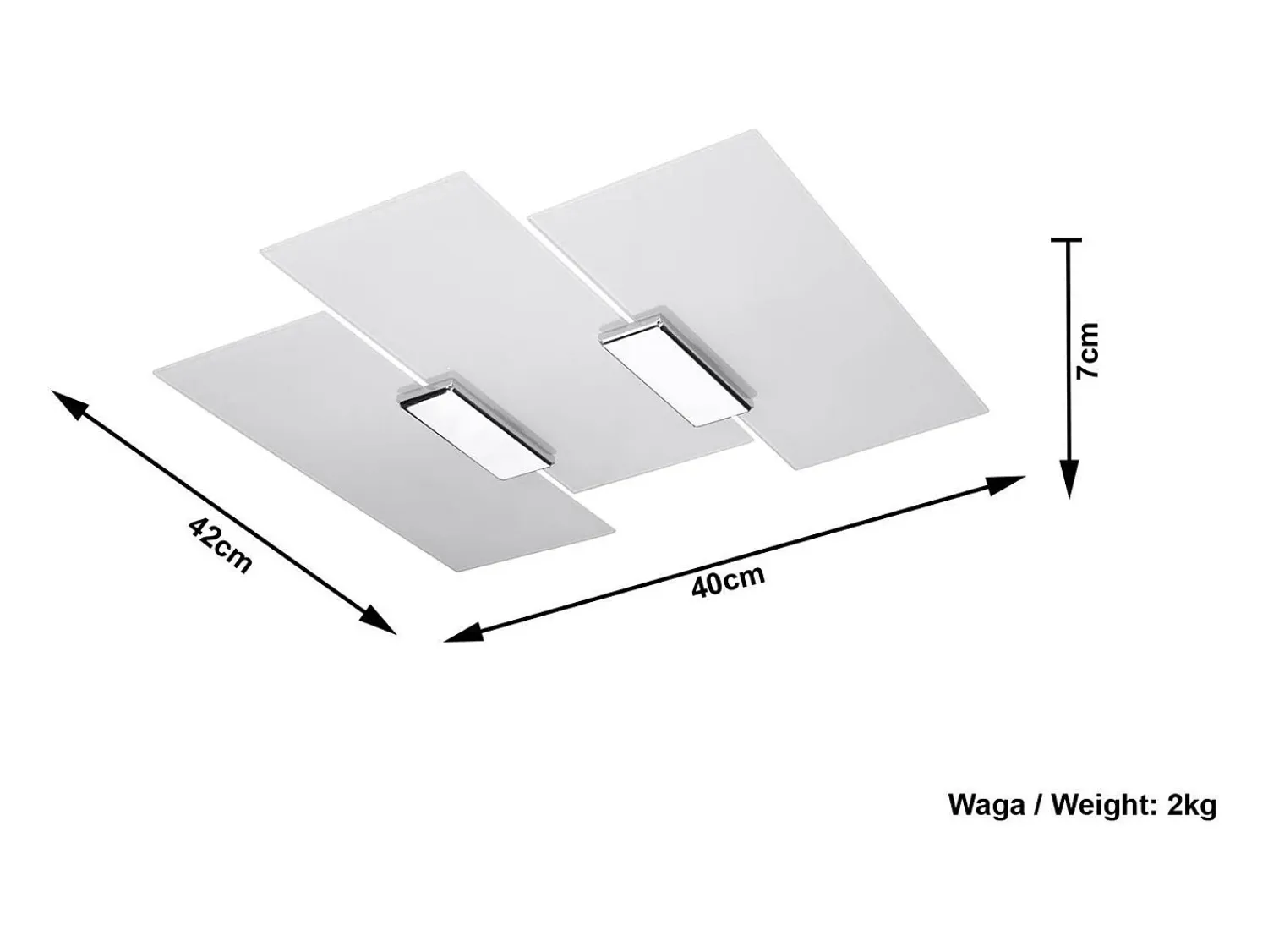 Sollux Lighting Plafón^Sollux FABIANO - Plafón decorativo de 3 luces , Cromado, E27 Blanco