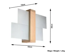 Sollux FENIKS - 1 Aplique de pared a ras de madera natural, E27
