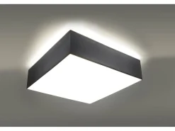 Sollux Lighting Plafón^Sollux HORUS - Lámpara de techo cuadrada a ras de suelo con 2 luces Plata, E27 Gris