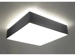 Best Sollux Lighting Sollux HORUS - Lámpara de techo cuadrada a ras de suelo 3 luces Plata, E27 Gris