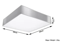 Best Sollux Lighting Sollux HORUS - Lámpara de techo cuadrada a ras de suelo 3 luces Plata, E27 Gris