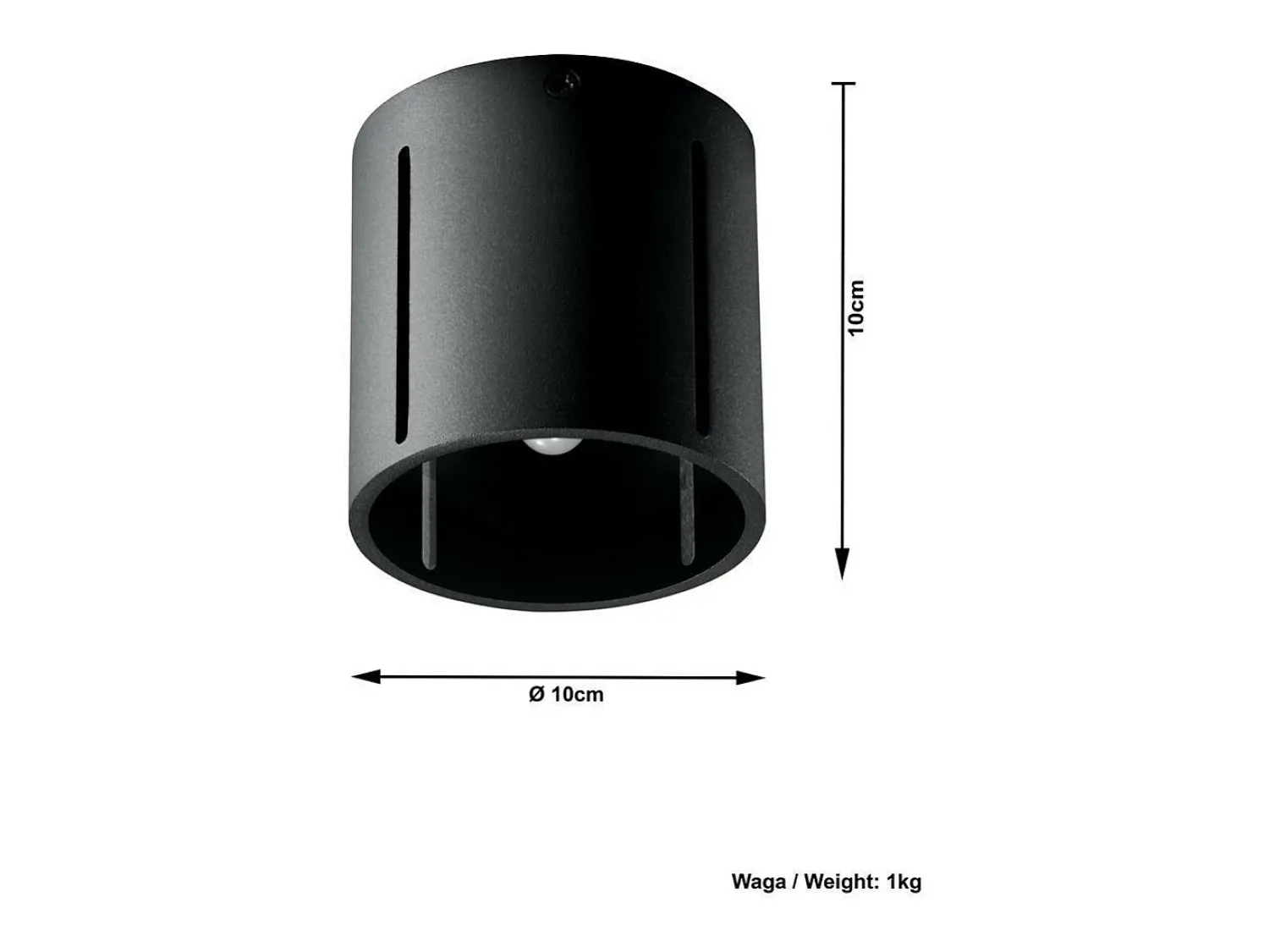 Sollux Lighting Plafón^Sollux INEZ - 1 luz de techo empotrada en , G9 Negro