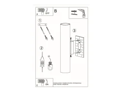 Sollux LAGOS - 2 Light Up Down Flush Wall, Negro, GU10