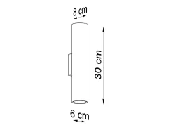 Sollux LAGOS - 2 Light Up Down Flush Wall, Negro, GU10