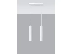 Best Sollux Lighting Sollux LAGOS - Lámpara colgante de barra fija con 2 luces, blanca, GU10 Blanco
