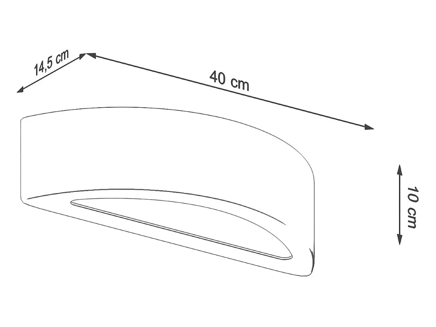 Sollux Lighting Atena Up & Down Aplique Gris Cemento, 40cm