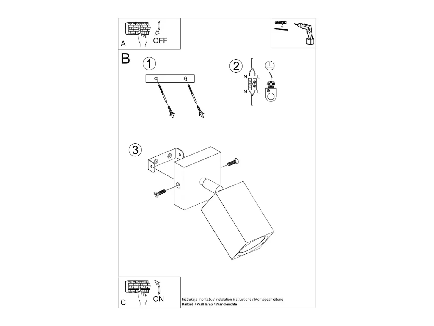 Sollux Lighting Keke Foco Foco Individual Cuadrado Roble Madera, 1x GU10