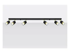 Sollux Lighting Plafón^Nero Barra Foco de Techo, /Dorado, 6x GU10 Negro