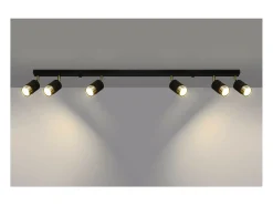 Sollux Lighting Plafón^Nero Barra Foco de Techo, /Dorado, 6x GU10 Negro