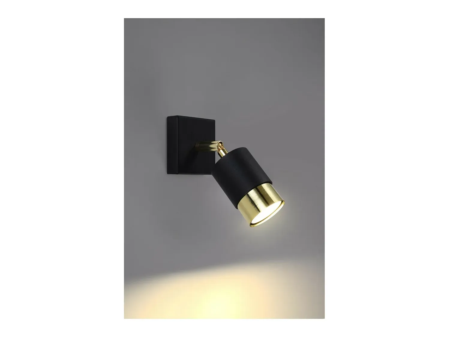 Sollux Lighting Aplique Para Pared^Nero Foco individual, /dorado, 1x GU10 Negro