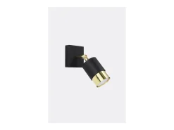 Sollux Lighting Aplique Para Pared^Nero Foco individual, /dorado, 1x GU10 Negro