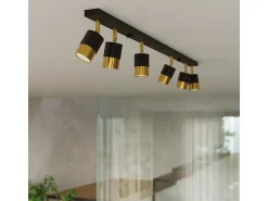 Sollux Lighting Aplique Para Pared^Nero Foco individual, /dorado, 1x GU10 Negro