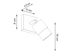 Sollux Lighting Aplique Para Pared^Nero Foco individual, /dorado, 1x GU10 Negro
