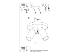 Sollux Lighting Ring Grupos de focos de techo, blanco, 3x GU10