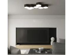 Sollux Lighting Sunde Plafón Decorativo Empotrado, Negro, 13,5cm