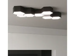 Sollux Lighting Sunde Plafón Decorativo Empotrado, Negro, 13,5cm
