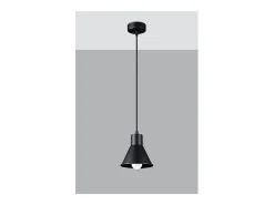 Sollux Lighting Taleja Lámpara de Techo Colgante Dome, Negro, 1x E27