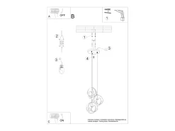 Sollux Lighting Tulos Plafón Colgante Cluster, Blanco, 3x E27