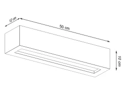Sollux Lighting Aplique Para Pared^Vega Up & Down Aplique Cemento, 50cm Gris