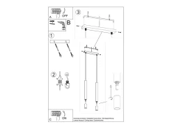 Best Sollux Lighting Wezyr Lámpara de Techo Colgante Bar, , 2x G9 Negro