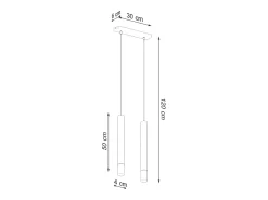 Best Sollux Lighting Wezyr Lámpara de Techo Colgante Bar, , 2x G9 Negro