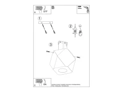 Sollux Lighting Plafón^Woody Downlight de Superficie, Madera Natural, 1x GU10 Marru00f3n