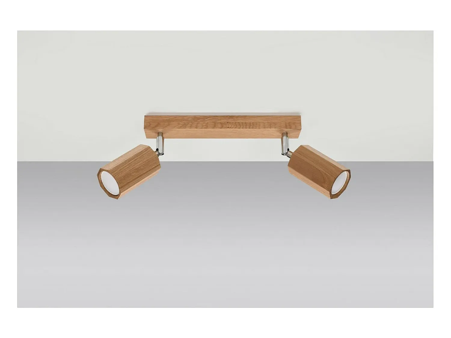 Sollux Lighting Plafón^Zeke Foco de Techo Twin Octagon Roble Madera, 2x GU10 Marru00f3n
