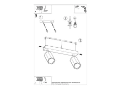 Sollux Lighting Plafón^Zeke Foco de Techo Twin Octagon Roble Madera, 2x GU10 Marru00f3n