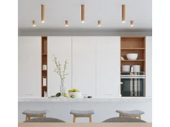 Sollux Lighting Plafón^Zeke Foco de Techo Twin Octagon Roble Madera, 2x GU10 Marru00f3n