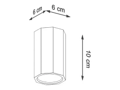 Sollux Lighting Zeke Foco empotrable octogonal de madera de roble, 30cm