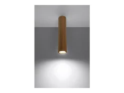 Sollux Lighting Plafón^Zeke Foco empotrable octogonal de madera de roble, 17,5 cm Marru00f3n