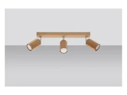Sollux Lighting Zeke Foco de Techo Octágono Roble Barra Madera, 3x GU10