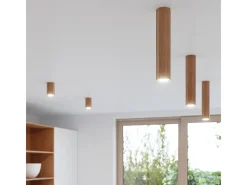 Sollux Lighting Zeke Foco de Techo Octágono Roble Barra Madera, 3x GU10