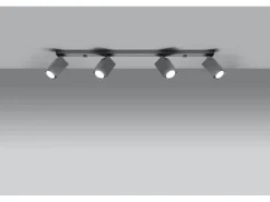 Sollux Lighting Plafón^Sollux MERIDA - Barra de 4 focos de luz , GU10 Gris