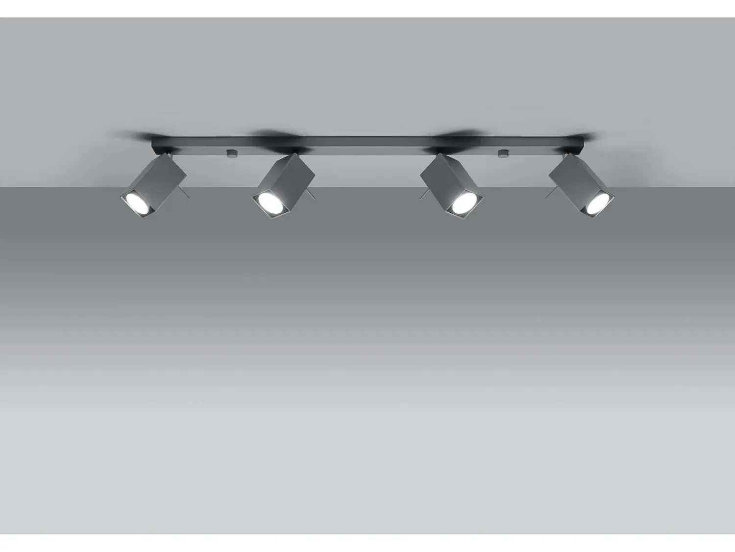 Sollux Lighting Plafón^Sollux MERIDA - Barra de 4 focos de luz , GU10 Gris