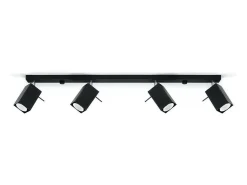 Sollux Lighting Plafón^Sollux MERIDA - Barra de 4 focos de luz negra, GU10 Negro