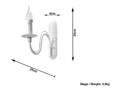 Sollux Lighting Aplique Para Pared^Sollux MINERWA - 1 luz de pared Vela Vela Blanca, E14 Blanco
