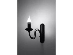 Sollux Lighting Aplique Para Pared^Sollux MINERWA - 1 luz de pared Vela Vela Negra, E14 Negro