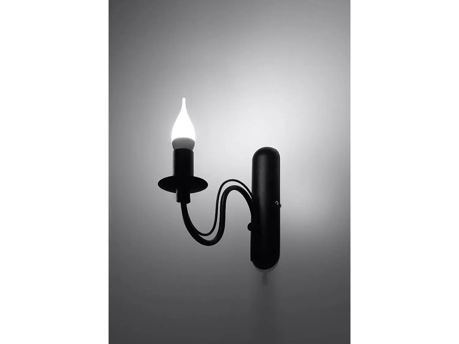 Sollux Lighting Aplique Para Pared^Sollux MINERWA - 1 luz de pared Vela Vela Negra, E14 Negro