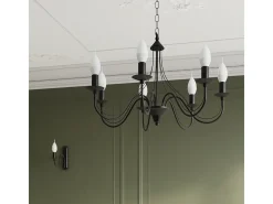 Sollux MINERWA - Lámpara de araña de 5 brazos con múltiples luces Negro, E14