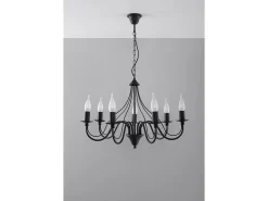 Sollux MINERWA - Lámpara de araña con brazos múltiples 7 luces Negro, E14