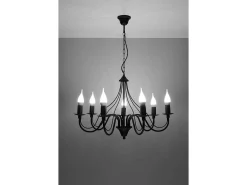 Sollux MINERWA - Lámpara de araña con brazos múltiples 7 luces Negro, E14