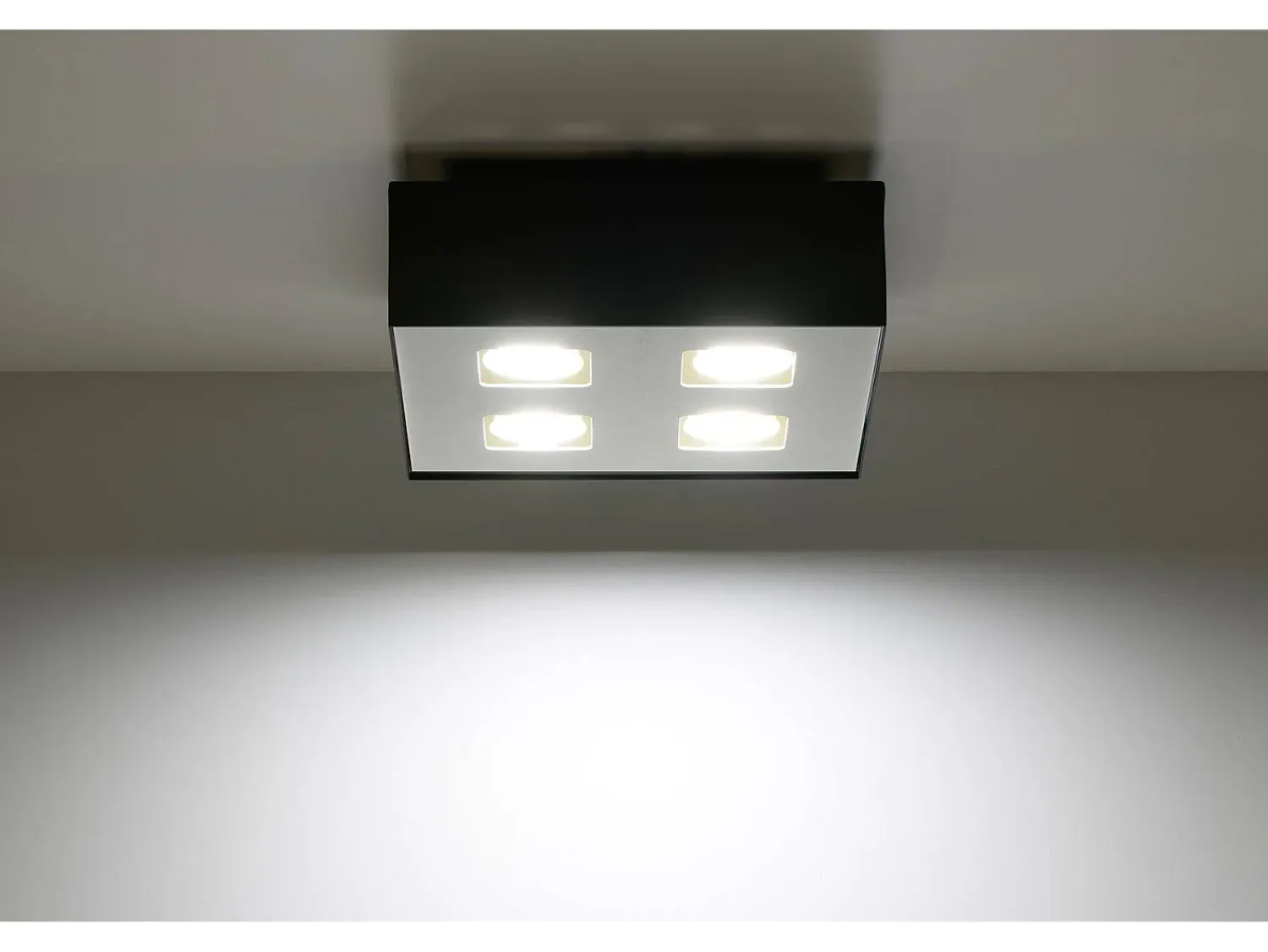 Best Sollux Lighting Sollux MONO - Lámpara de techo empotrada de 4 luces en y negro, GU10 Blanco